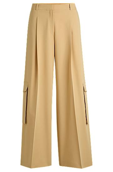 Hlače BOSS Relaxed Fit Stretch Cargo Trousers Bež | 50538656
