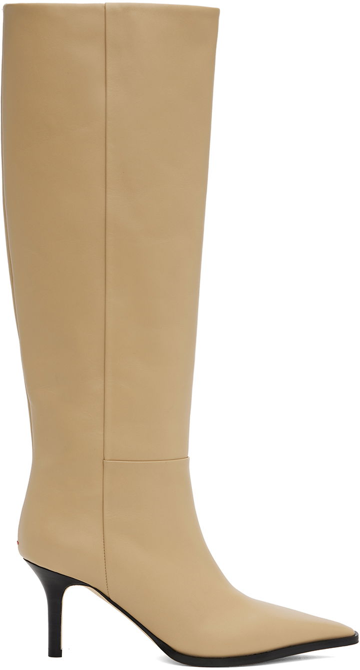 Kaputi Aeyde Aeyde Tula Leather Tall Boots Bež | A11-KB-TULP75ST95-FW24-957-065