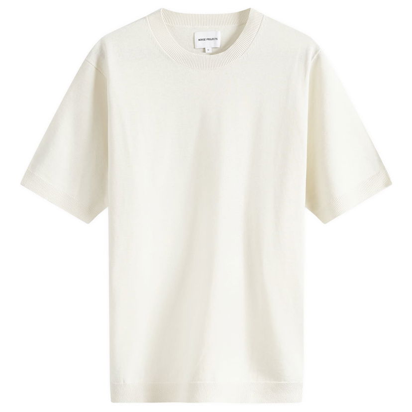 Majica kratkih rukava NORSE PROJECTS Rhys Knitted Bijela | N45-0600-0219