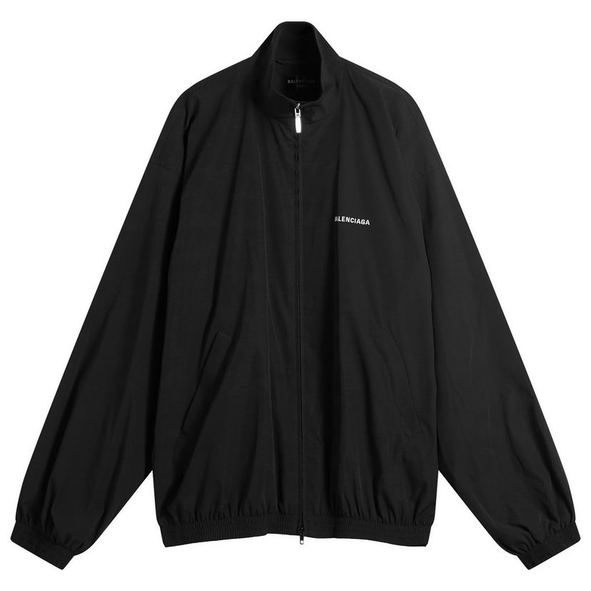 Trenerka Balenciaga Men's Stretch Poly Tracksuit Jacket, Size Large, Balenciaga Crna | 839090-TRO31-1000