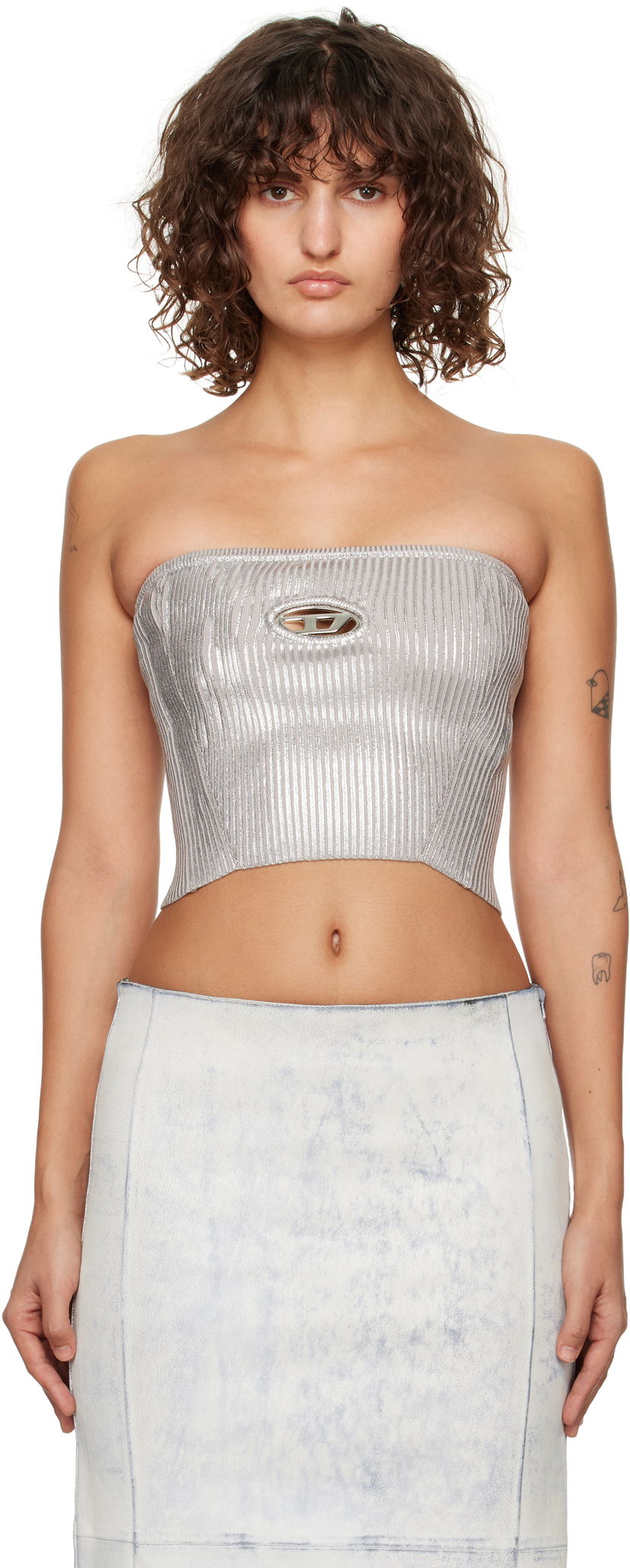 Crop top Diesel Tube Top Siva | A14813 0HNAT