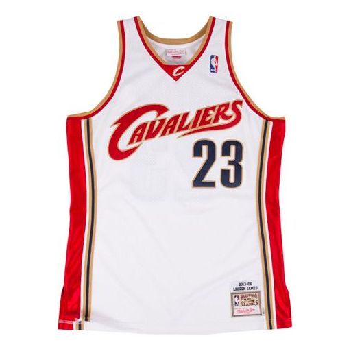 Dres Mitchell & Ness Mitchell & Ness Cleveland Cavaliers LeBron James Authentic Jersey Bijela | AJY4CP19125-CCAWHIT03LJA