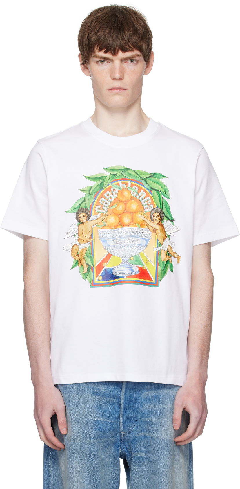 Majica kratkih rukava Casablanca Casablanca Triomphe D'Orange Graphic Tee Bijela | MPF25-JTS-001-23-EX-FLANNELS