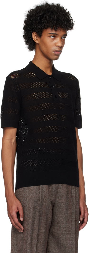 Polo majica Dries Van Noten Dries Van Noten Open-Knit Polo Tamnocrvena | 251-021213-1701, 4
