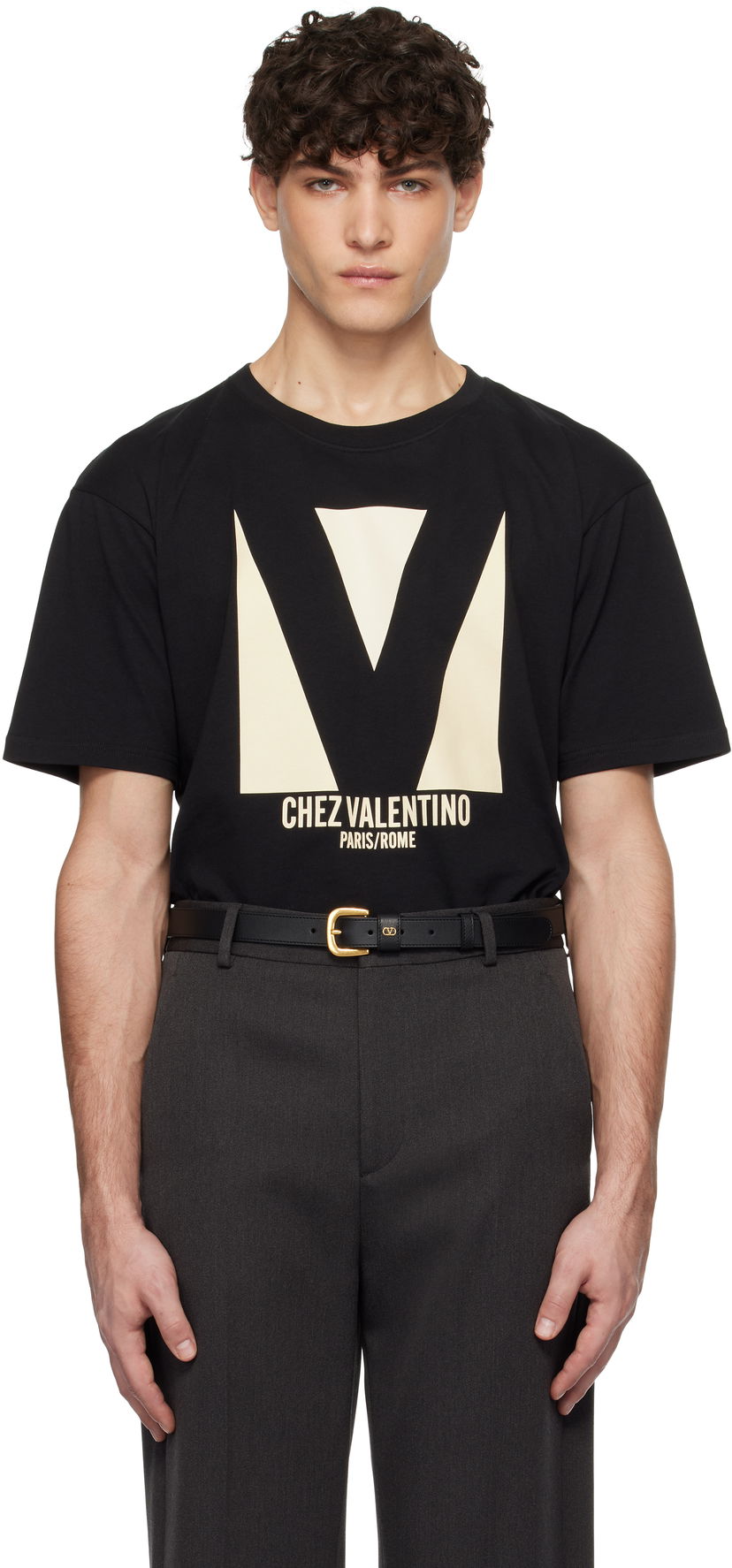 Majica kratkih rukava Valentino Jersey Cotton Print T-Shirt Crna | 6V3MG16PAQ9