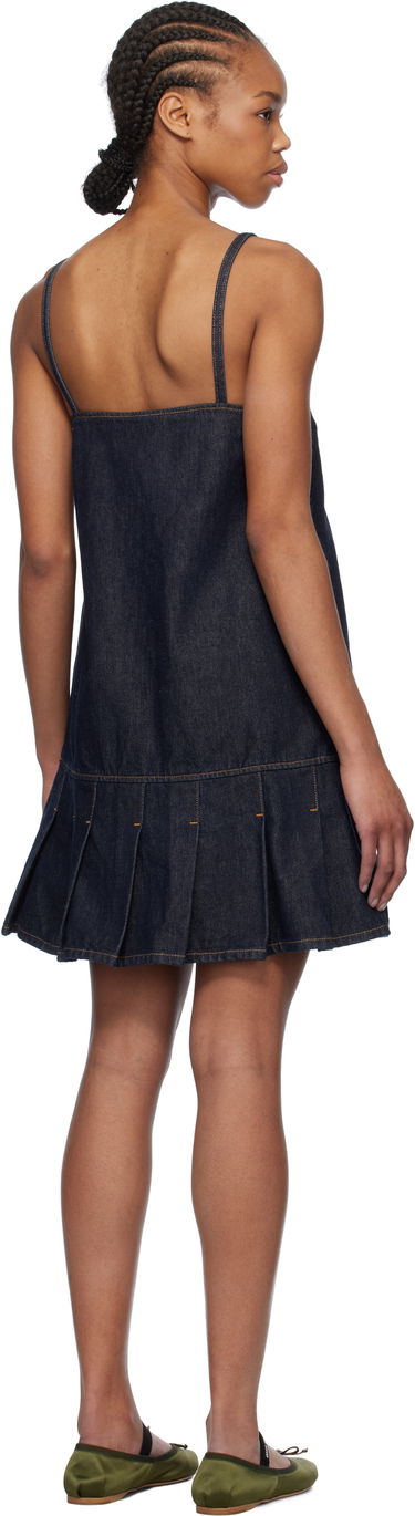Haljina GANNI GANNI Denim Pleated Mini Dress Plava | J1622, 2
