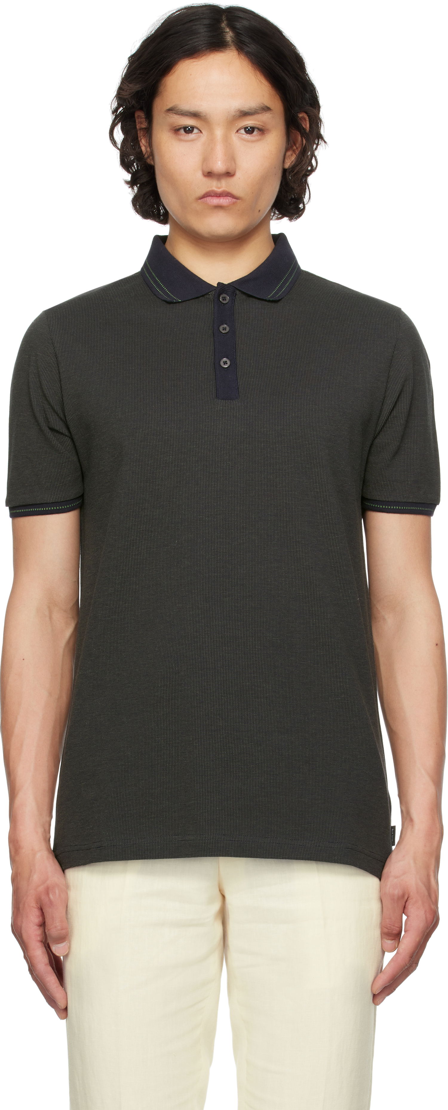 Polo majica Paul Smith PS Paul Smith Micro Jacquard Organic Cotton Polo Zelena | M2R-081Z-P22277-49, 0