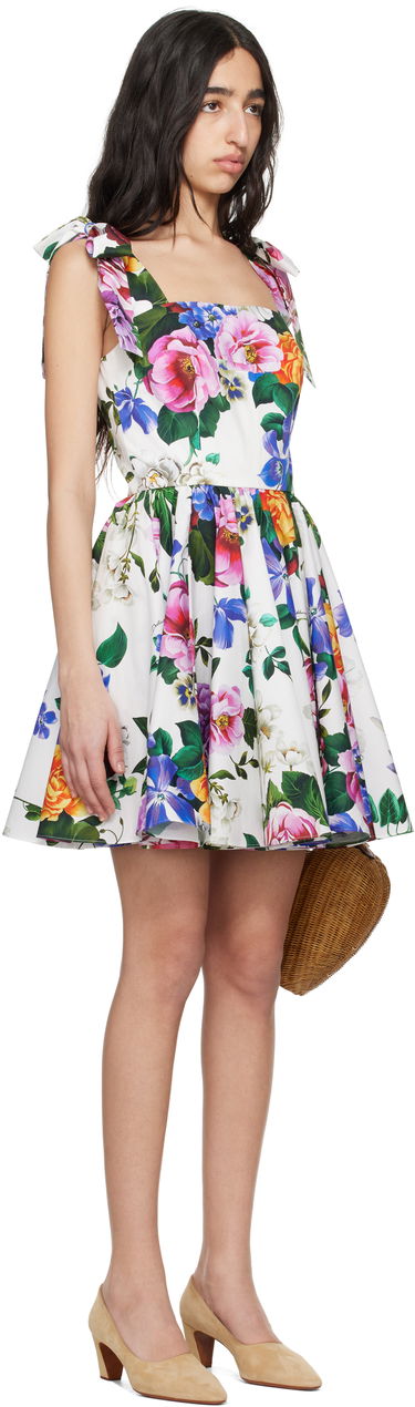 Haljina Dolce & Gabbana Dolce&Gabbana Rose-Print Corset Mini Dress Bijela | F6ZT2T HS5S6, 1