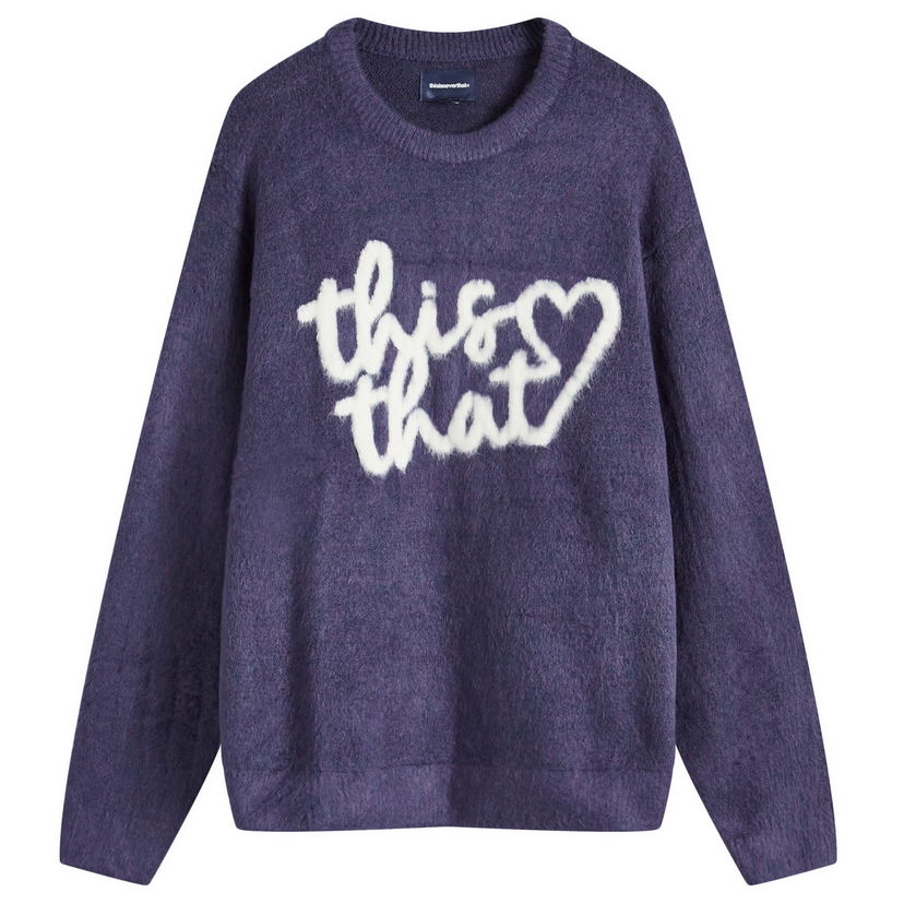 Džemper thisisneverthat Logo Knit Sweat, Size Large Ljubičasta | TN243KKNPK11-PUR