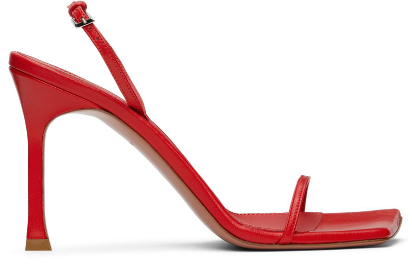 Dodaci Amina Muaddi Amina Muaddi Maya Slingback Heeled Sandals Crvena | MAYA SLINGBACK NAPPA