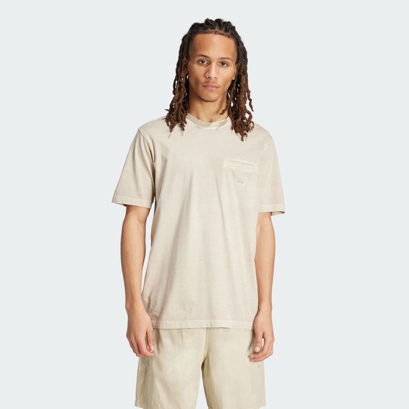 Majica kratkih rukava adidas Performance Trefoil Essentials + Dye Pocket Bež | IS1763