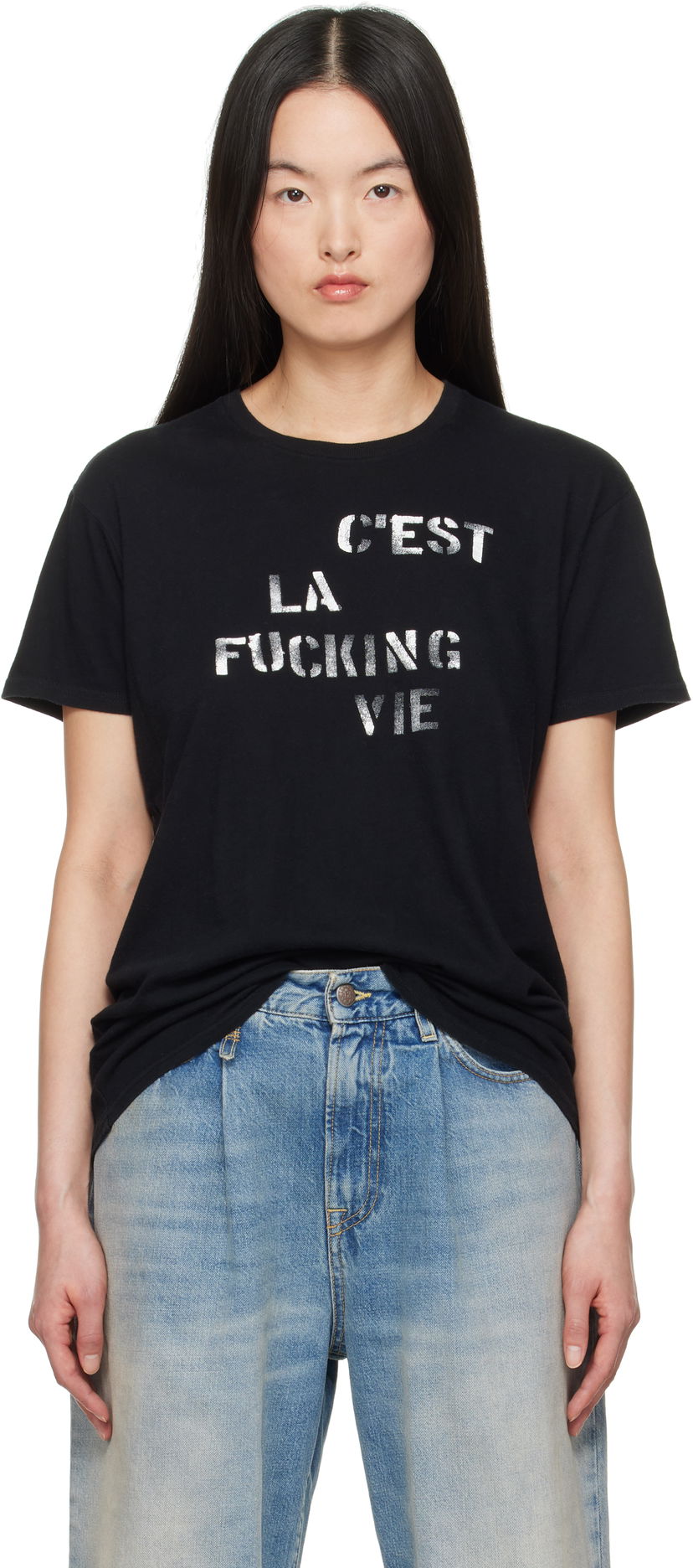 Majica kratkih rukava R13 R13 'C'est La Fucking Vie' Boy T-Shirt Crna | R13WK001-K123A