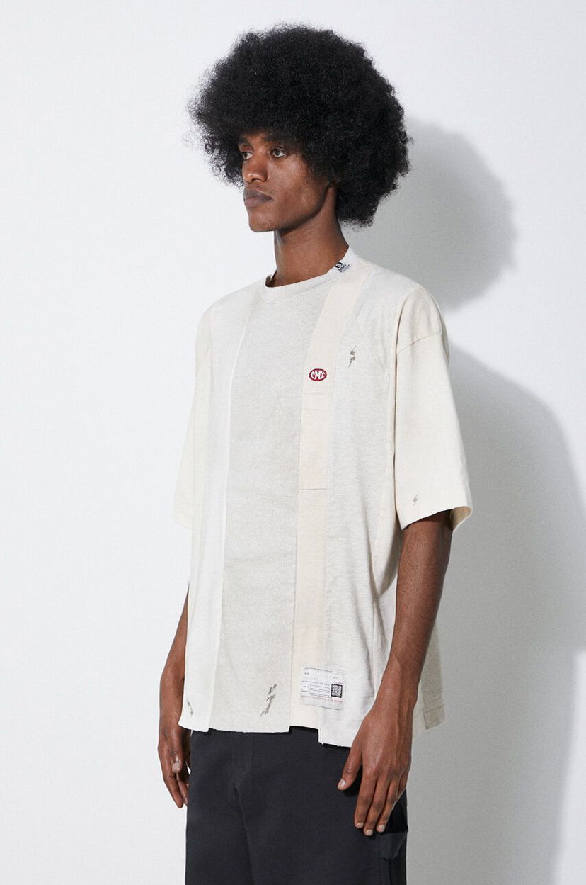 Majica kratkih rukava Maison MIHARA YASUHIRO Maison MIHARA YASUHIRO Vertical Switching T-Shirt Bijela | A12TS621