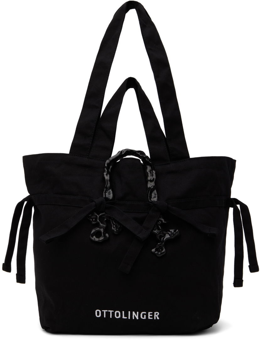 Tote bag Ottolinger SSENSE Exclusive Tie-Detail Tote with Sculptural Charms Crna | 1702303
