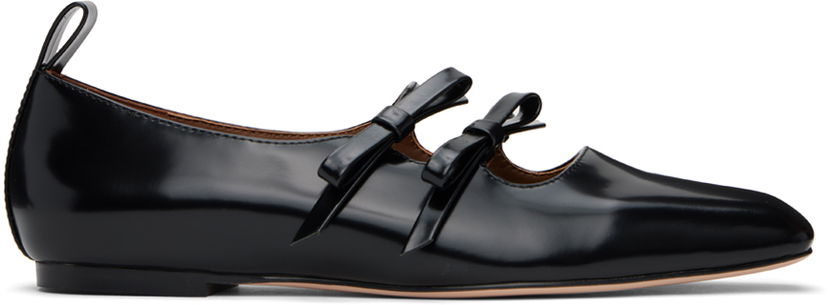 Haljina SHUSHU/TONG SHUSHU/TONG Double Bow Mary Jane Ballerina Flats Crna | MWDDAC04 LEA001