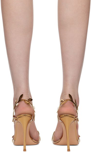 Tenisice i cipele Gianvito Rossi Flavia Leaf-Embellished Heeled Sandals Metalik | G32407.15RIC.GME, 1