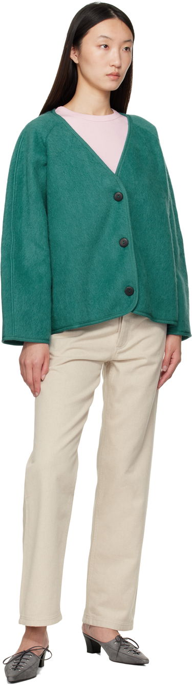 Jakna Baserange Fortu V-Neck Button-Up Cardigan Jacket Zelena | OUFJ-BW-AU25, 3