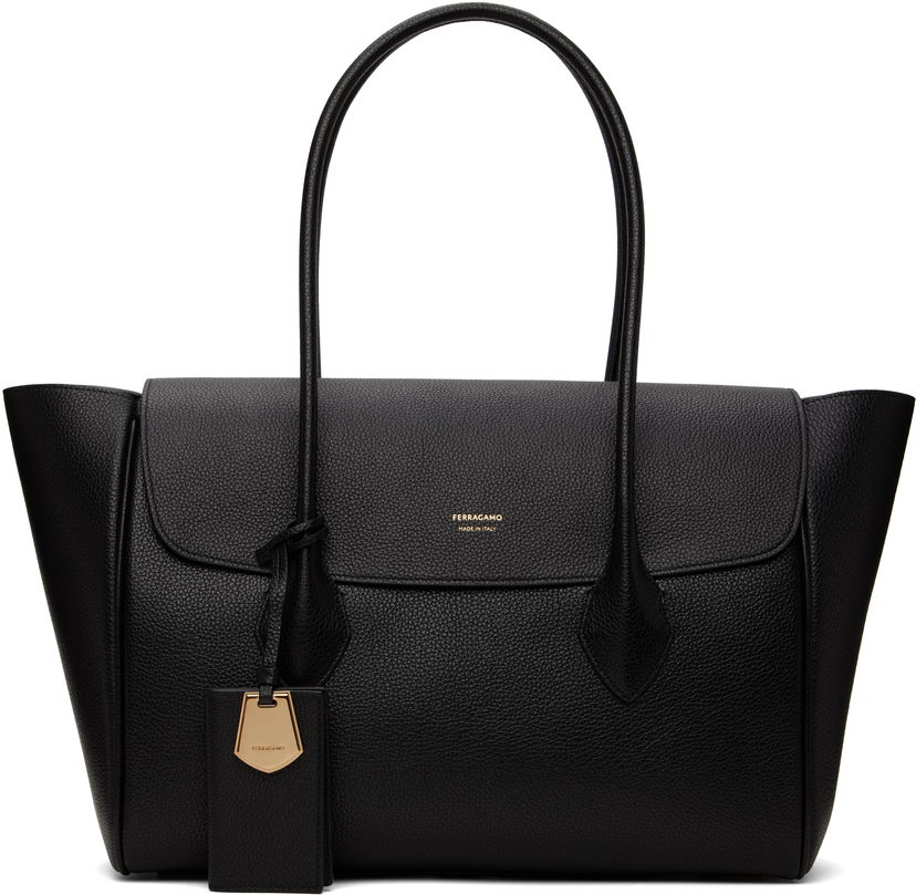 Tote bag FERRAGAMO Ferragamo East-West XL Tote Crna | 770541