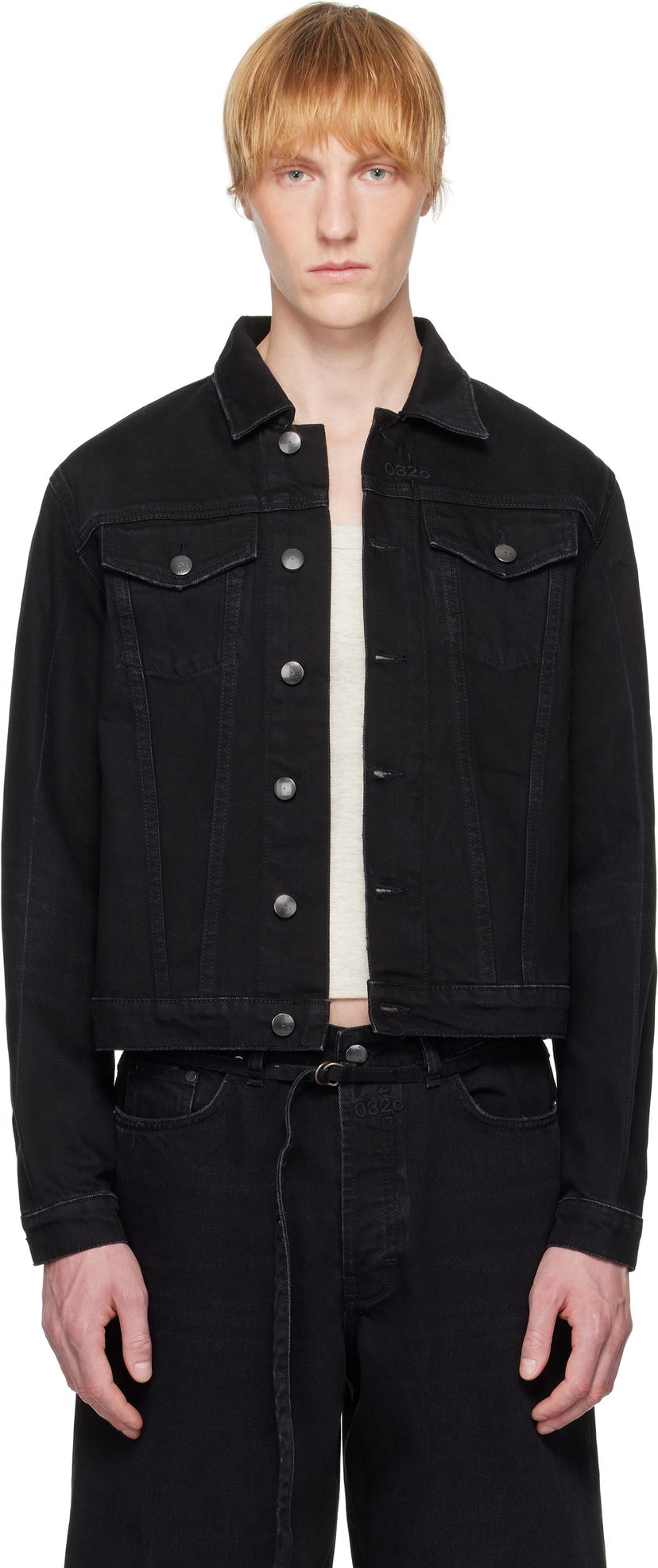 Jakna 032C 032c Down To Earth Boxy Denim Jacket Crna | S25-URD-1921-050