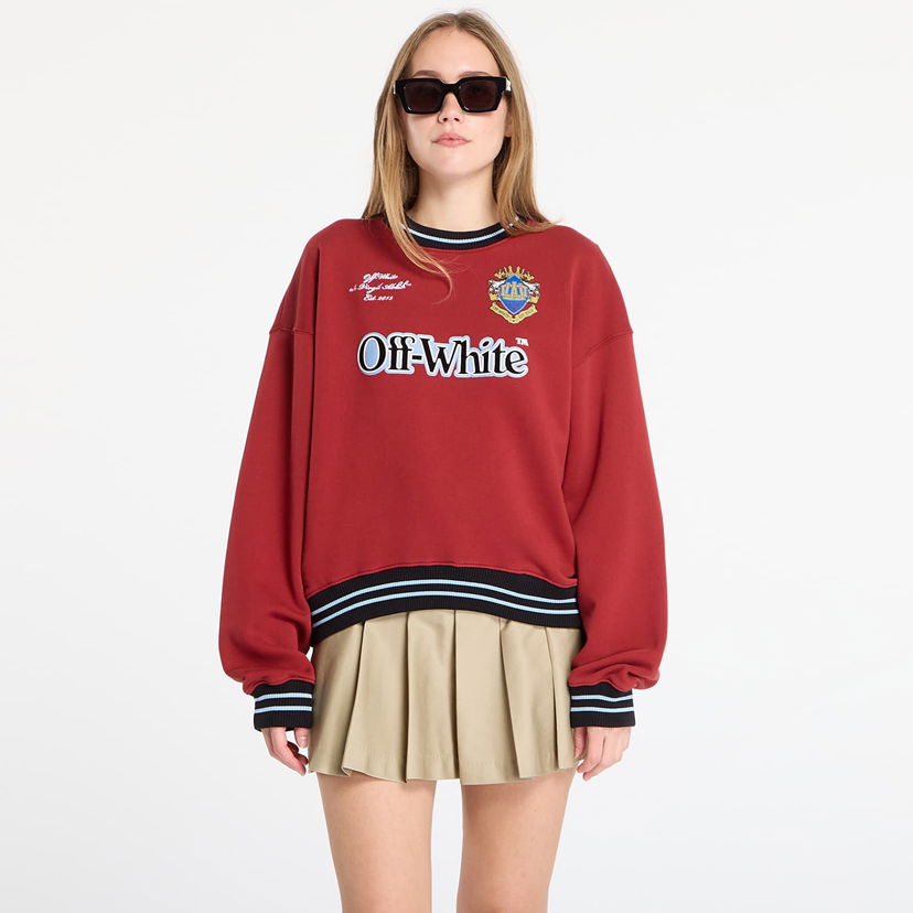 Dukserice Off-White Off-White Sporty Over Crew Sweatshirt Tamnocrvena | OWBA075F25FLE0032610