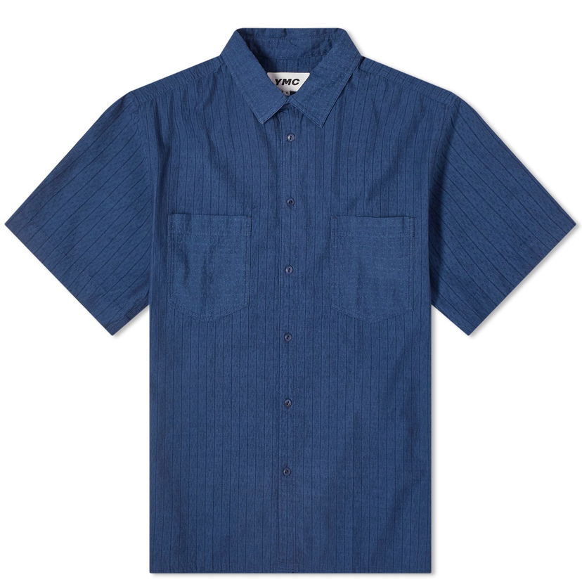 Košulja YMC Mitchum Short Sleeve Shirt Tamnoplava | P2WAO-40