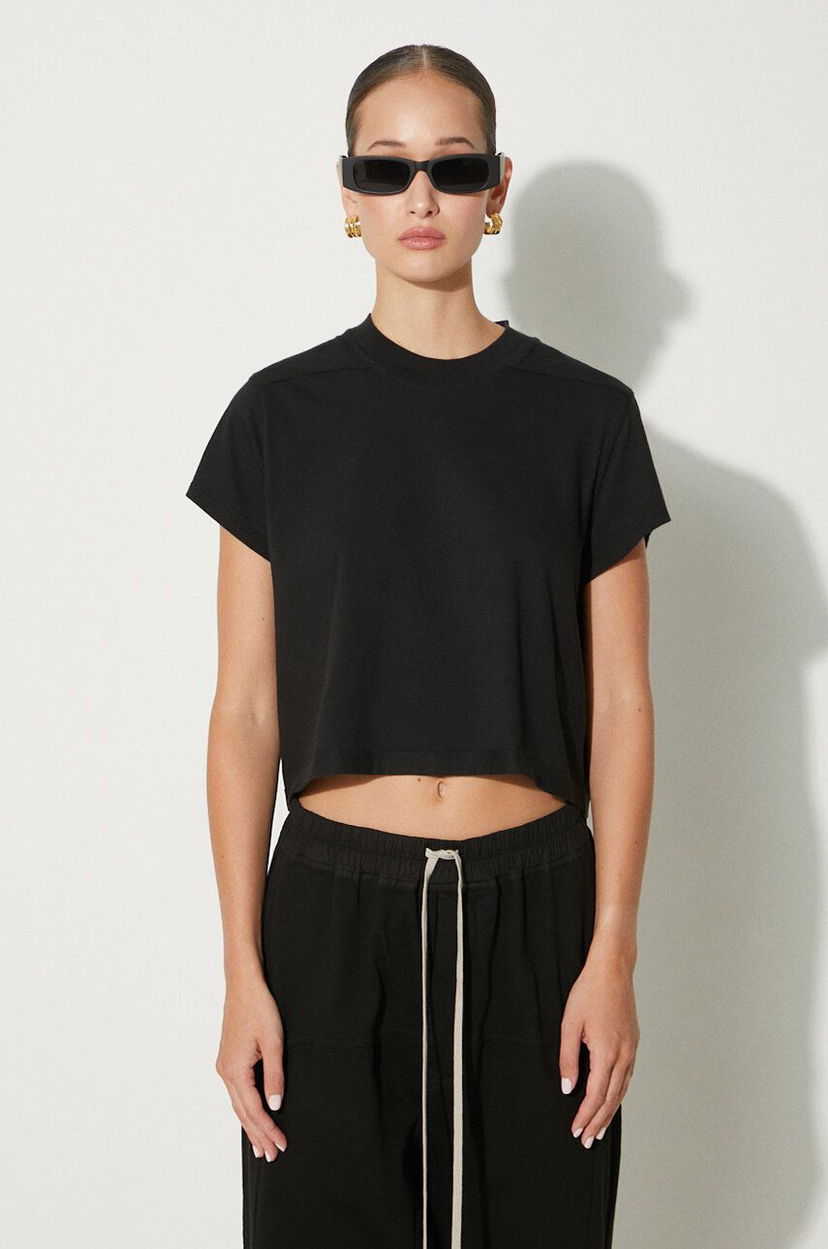 Majica kratkih rukava Rick Owens Cropped Small Level T-Shirt Crna | DS02D2207.RN
