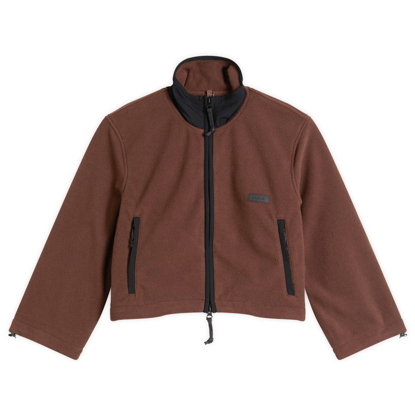 Jakna SKIMS Fleece Lounge Shrunken Zip Up Jacket Smeđa | ZU-ZUP-9935W-COA