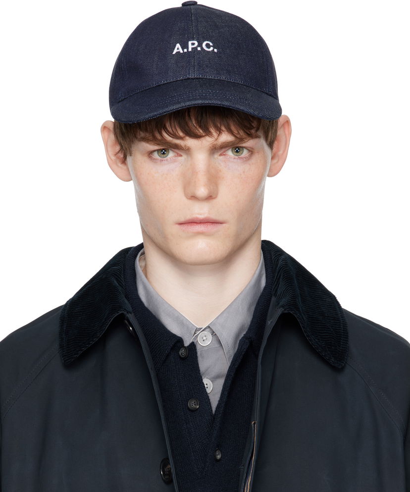 Kapa A.P.C. A.P.C. Charlie Denim Baseball Cap Tamnoplava | COHIZ-M24069