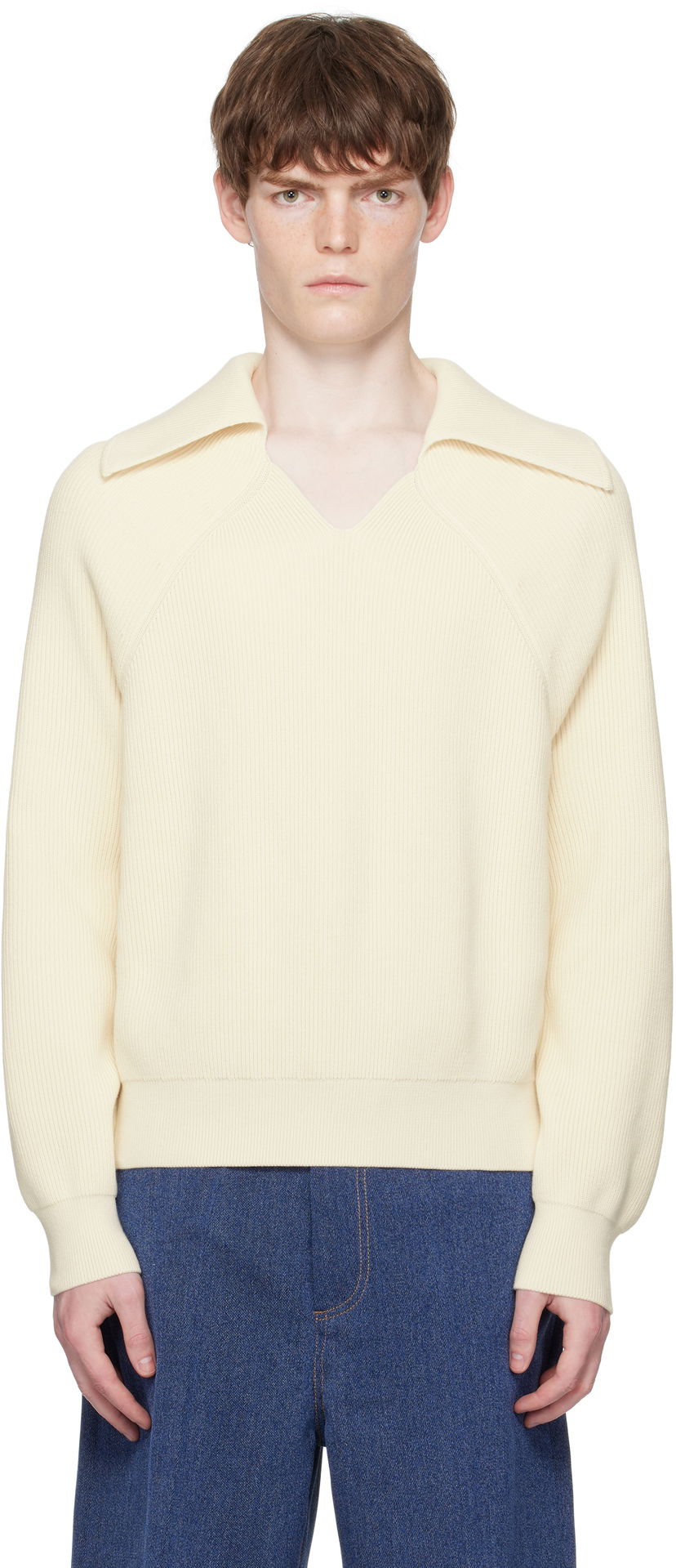 Džemper Bottega Veneta Bottega Veneta English Rib V-Neck Sweater Žuta | 820504V59X09071