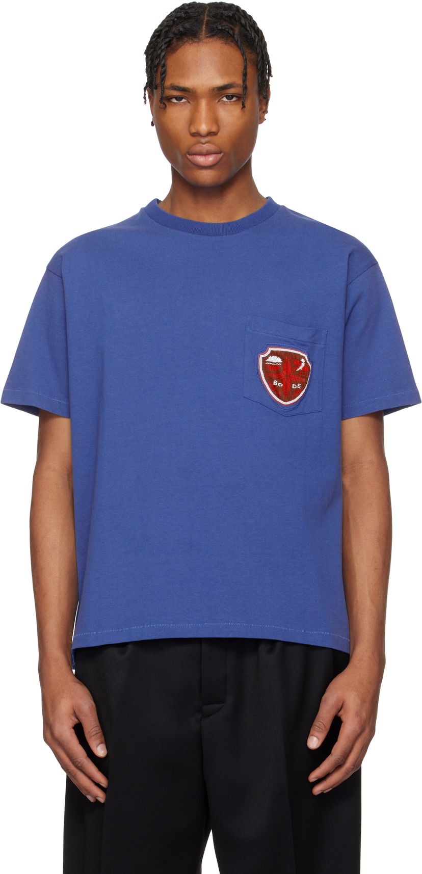 Majica kratkih rukava Bode Bode Crest Pocket T-Shirt Plava | MRS25CS048