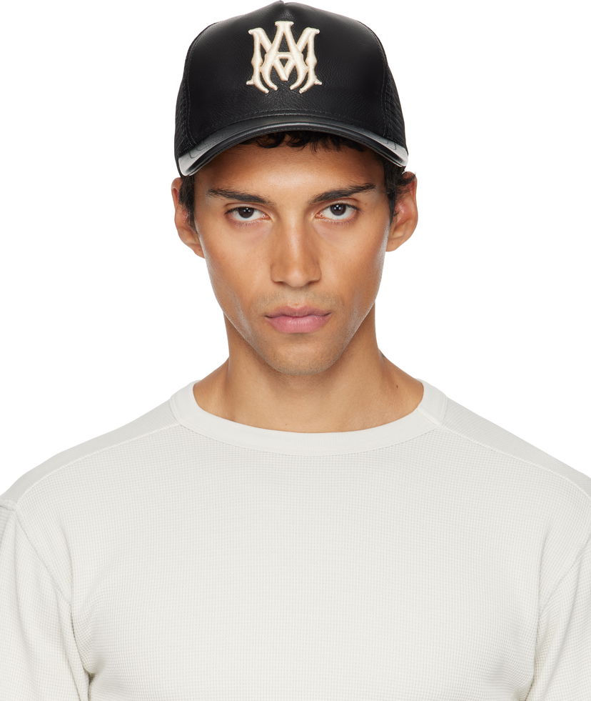 Kapa AMIRI AMIRI MA Leather Trucker Cap Crna | AMHATR1039