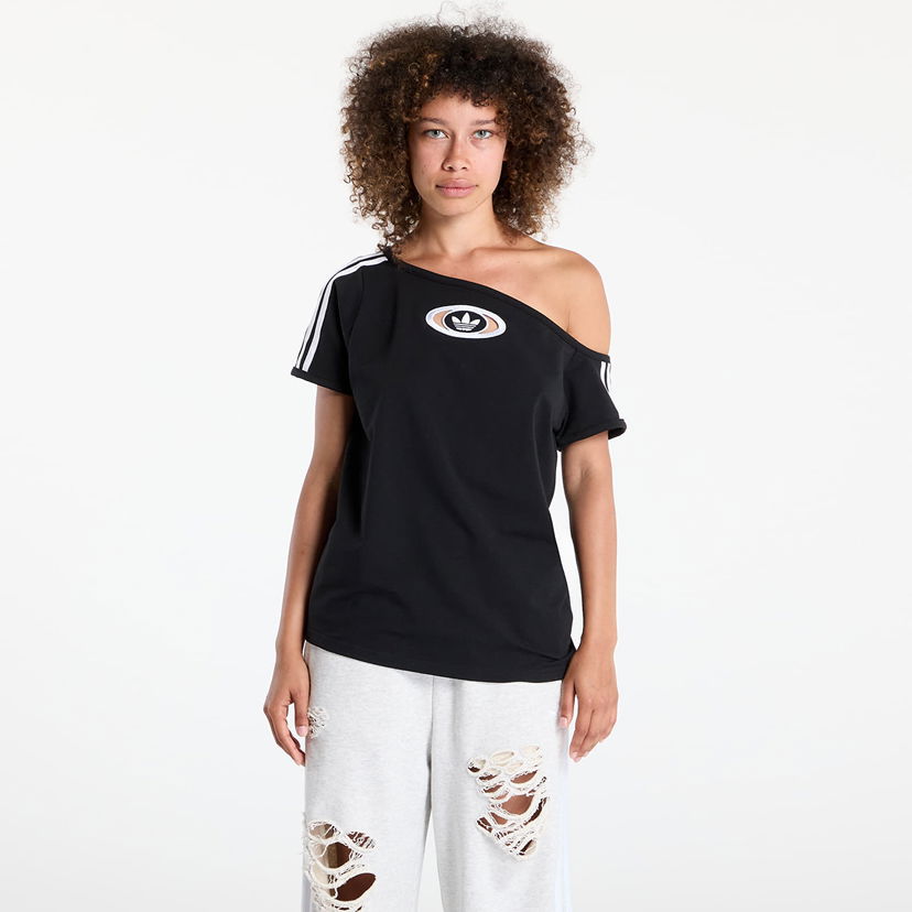 Majica kratkih rukava adidas Originals adidas Originals Campus 2000 Off Shoulder T-Shirt Crna | KC8796