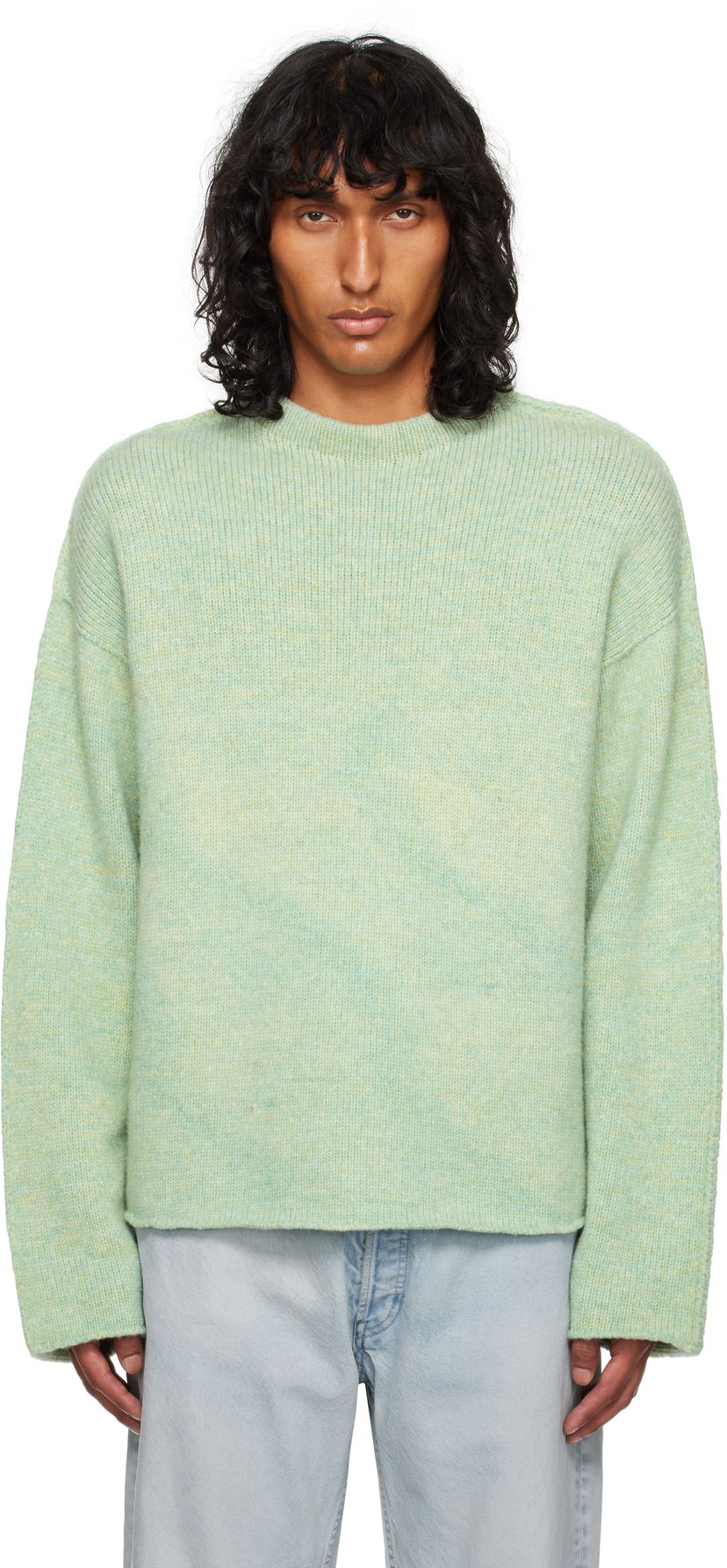 Džemper The Row Mumford Wool Blend Crewneck Sweater Zelena | 810-Y845