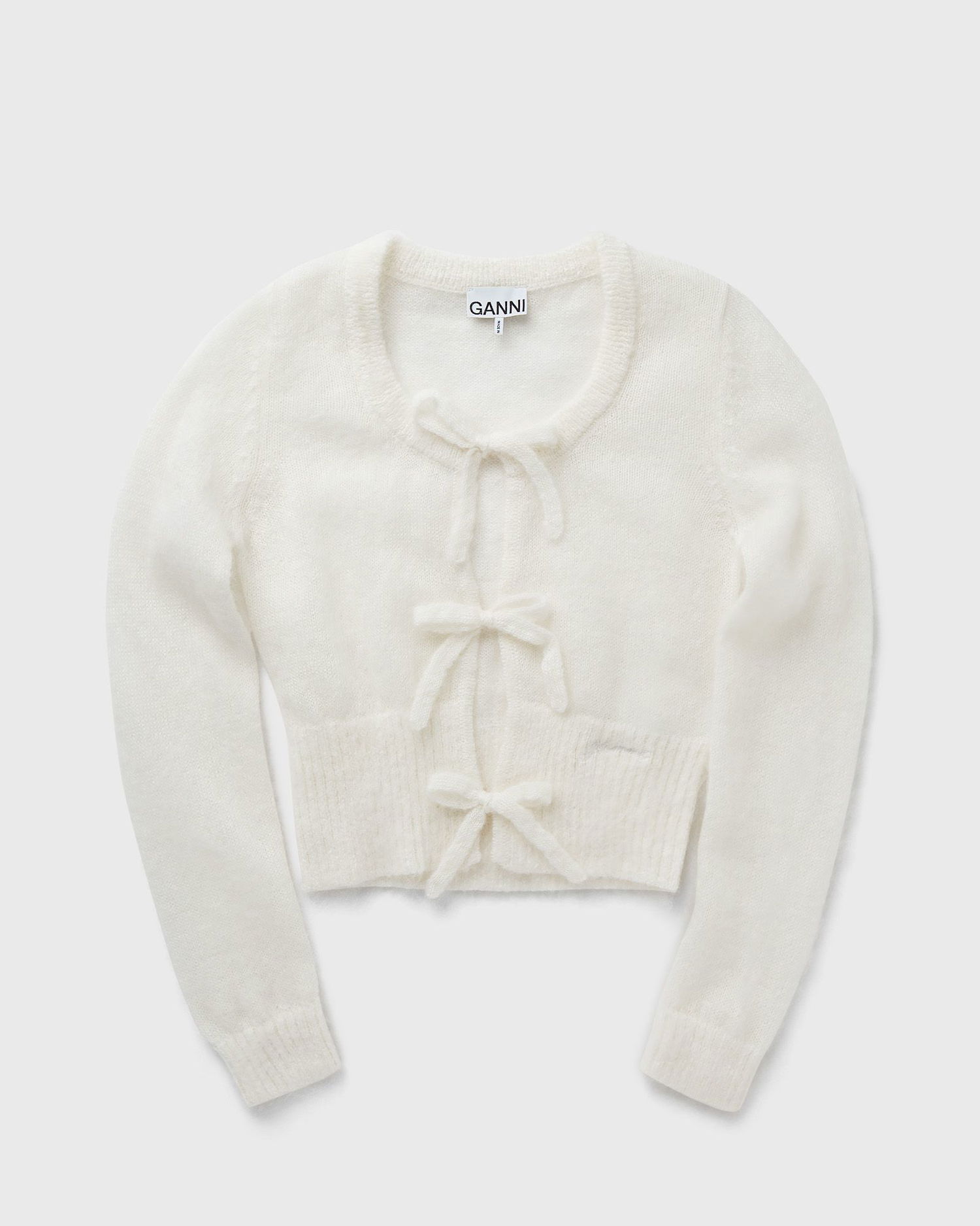 Džemper GANNI Tie String Light Mohair Cardigan Bijela | K2343-135, 0