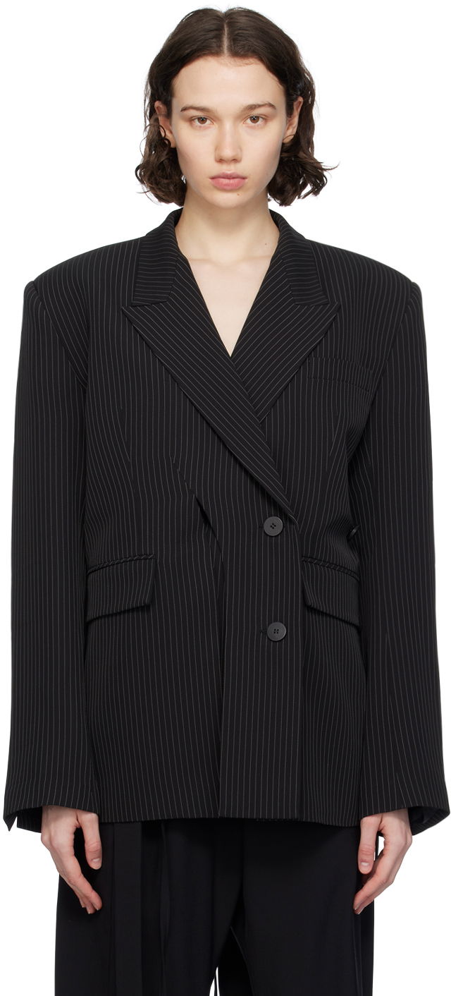 Jakna Ottolinger Ottolinger Split Pinstripe Blazer Crna | 2301612