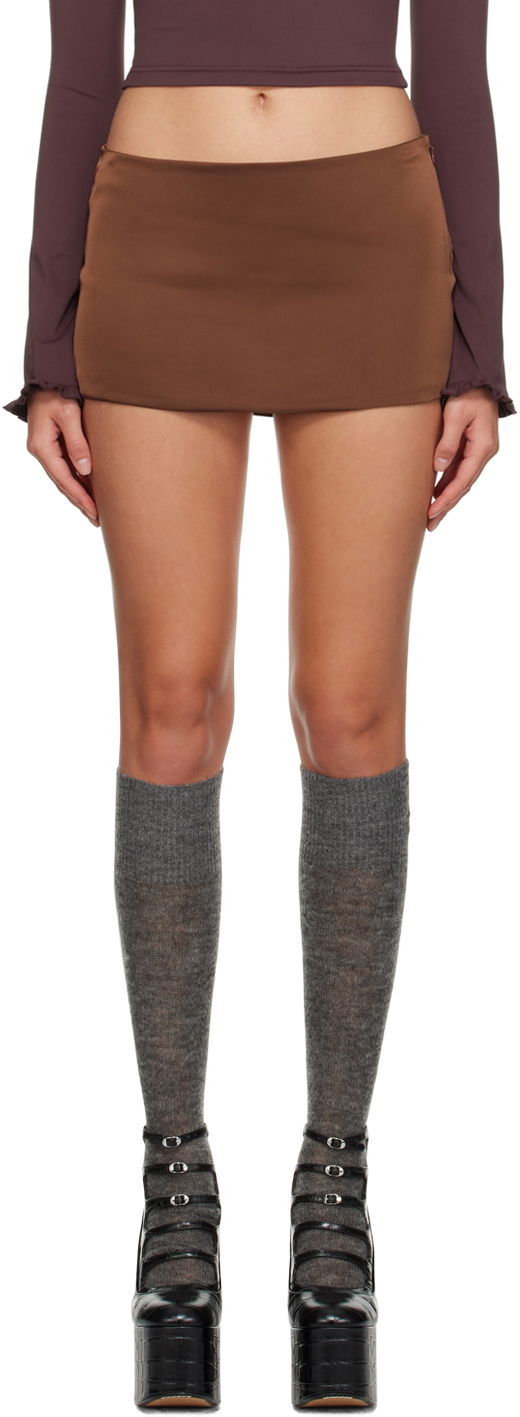 Suknja GUIZIO Guizio Zip Miniskirt Smeđa | F23311W022