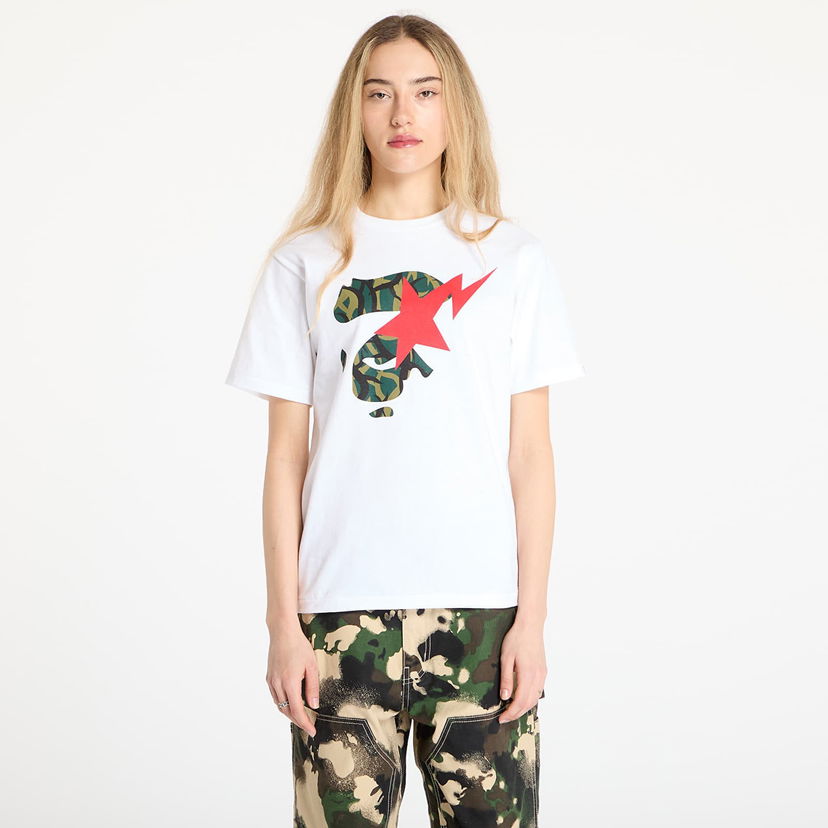 Majica kratkih rukava BAPE A BATHING APE Trial Camo Face Sta Tee Bijela | 001TEL301035MWH0
