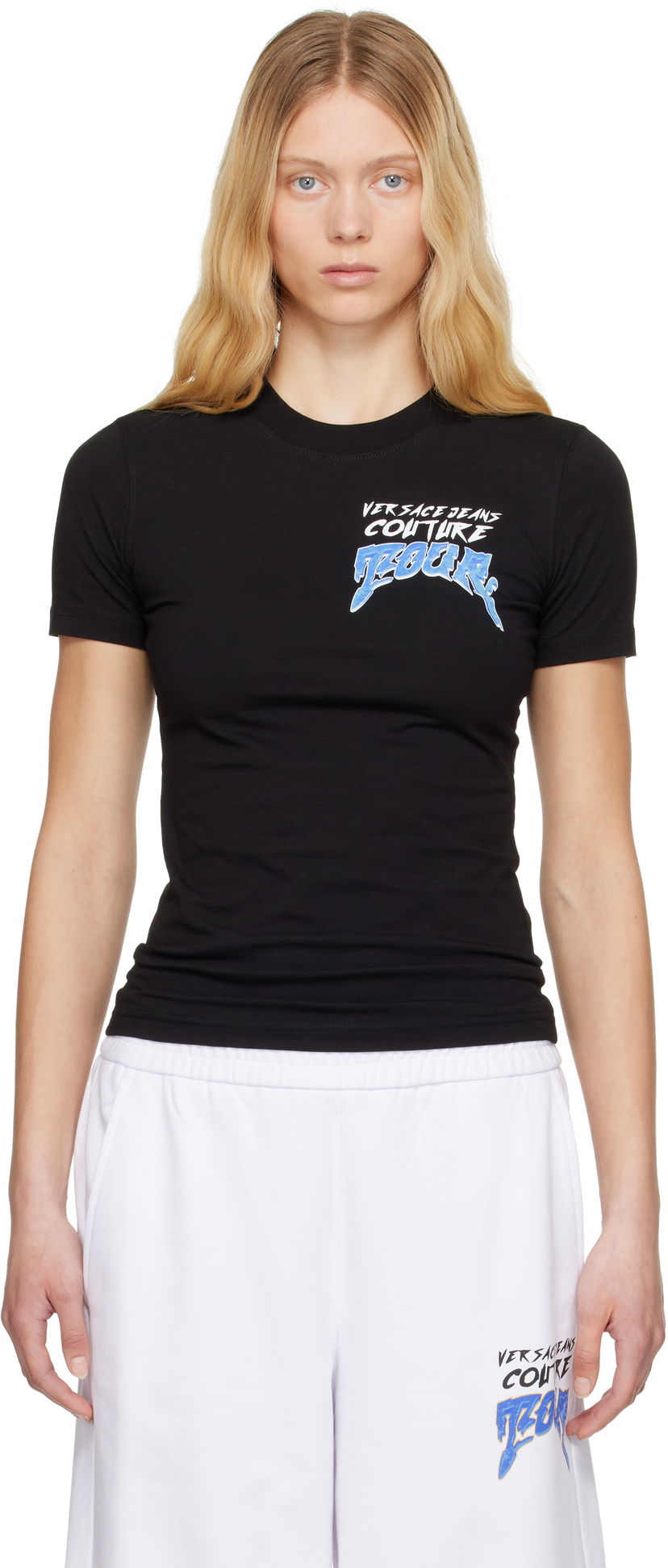 Majica kratkih rukava Versace Versace Jeans Couture 'Tour' T-Shirt Crna | E78HAHC07_ECJ02C
