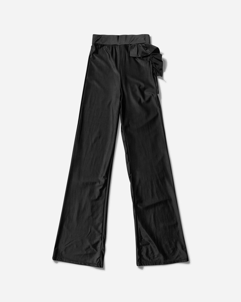 Hlače OpéraSPORT Alice Wide-Leg Pants with Ruffle Detail Crna | SS25-A37 BLK