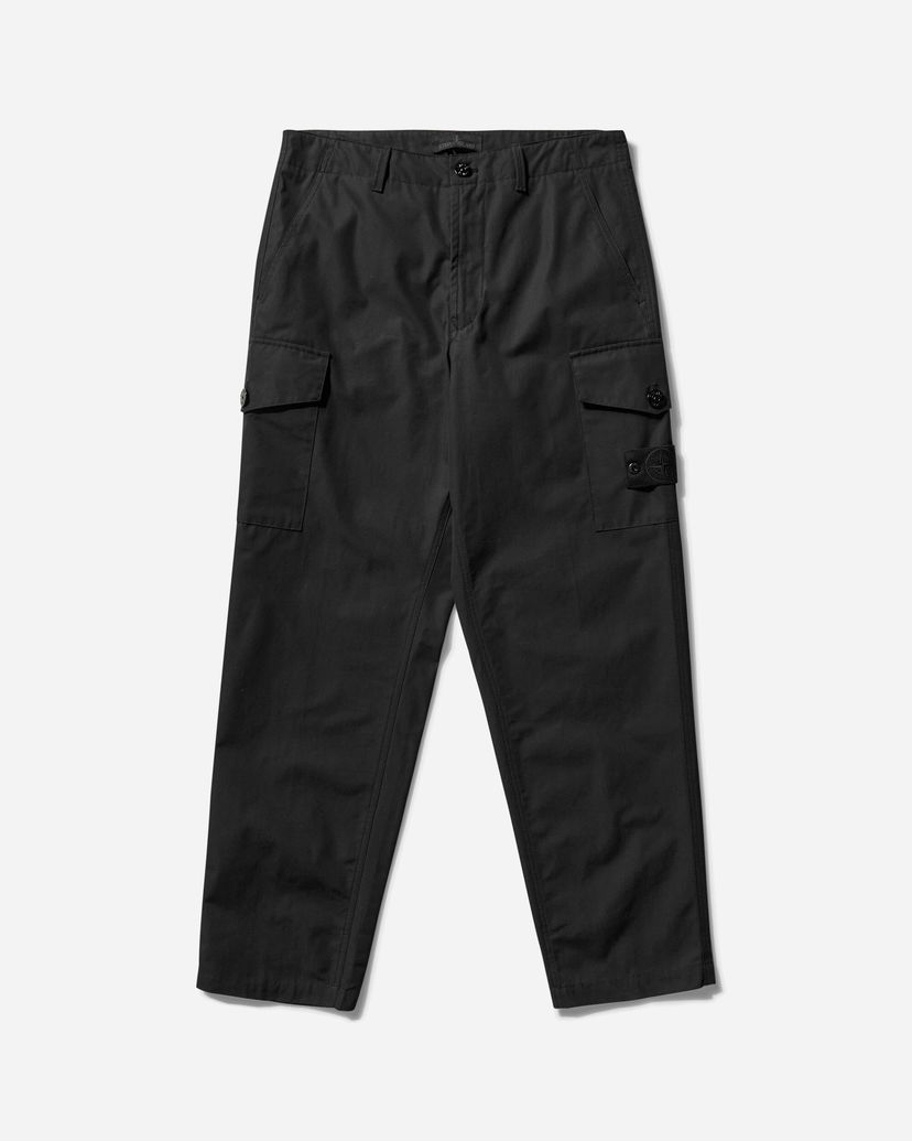 Cargo hlače Stone Island Ghost Piece Weatherproof Cotton Canvas Cargo Pants Crna | K1S15-310008-S00F1 V0029