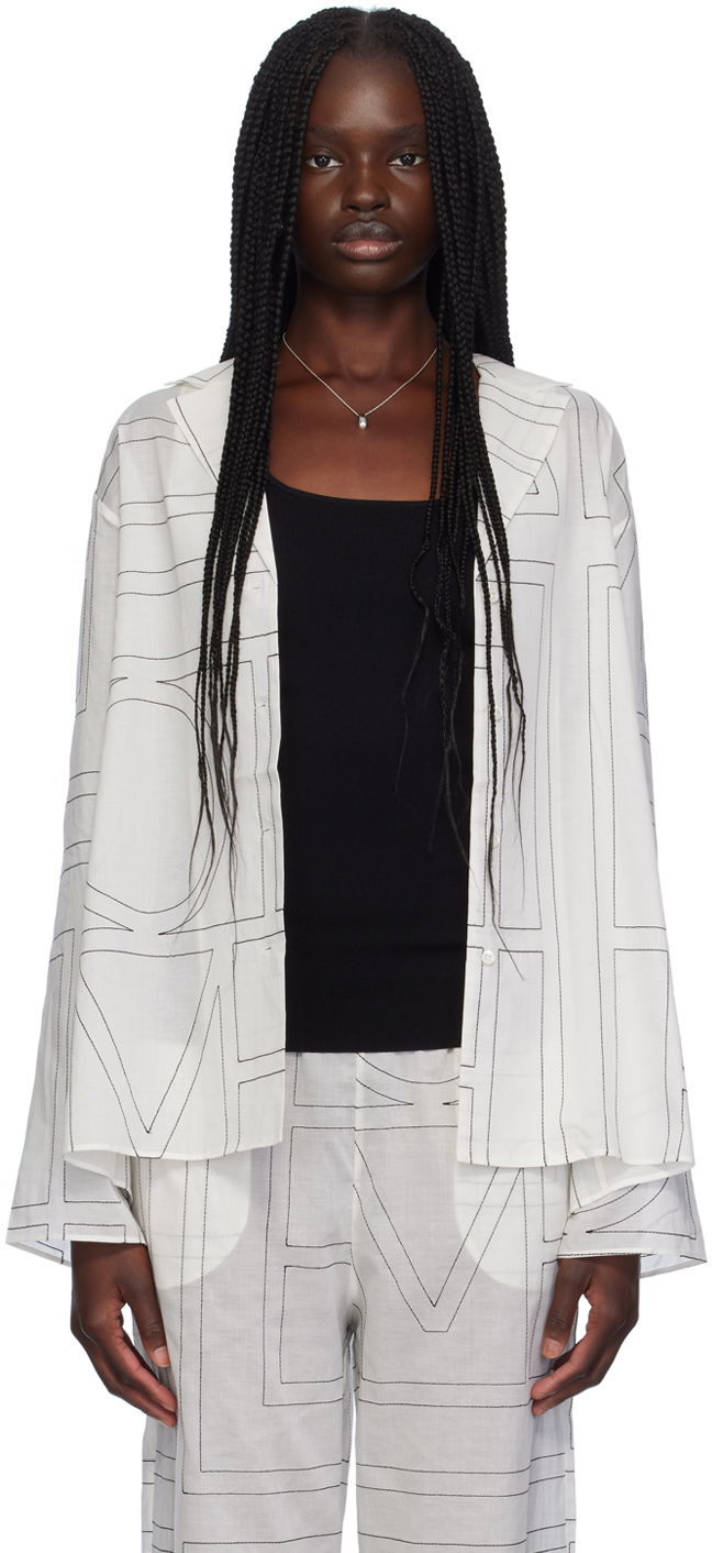 Košulja TOTEME TOTEME Monogram Print Long Sleeve Shirt Bijela | 243-WRT976-FB0239