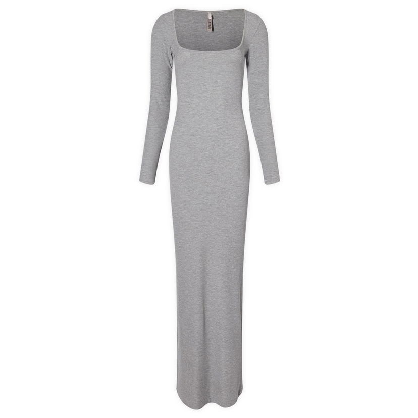Haljina SKIMS Soft Lounge Long Sleeve Dress Siva | AP-DRS-1701-HG