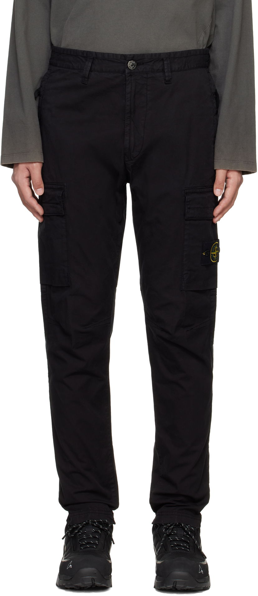 Cargo hlače Stone Island Stone Island Supima Cotton Twill Stretch-TC Cargo Pants Crna | K1S153100304S0010