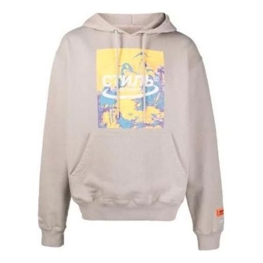 Dukserice HERON PRESTON Heron Preston Halo Herons Graphic Print Hoodie Bež | HMBB015R21JER0016116, 0