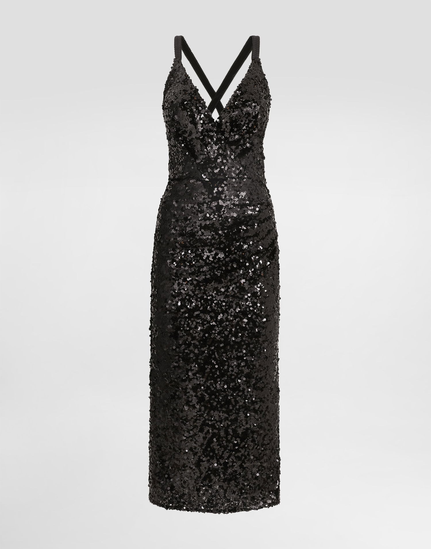 Haljina Dolce & Gabbana Sequined Dress Collection Crna | F6H7MTHLMZMN0000, 0