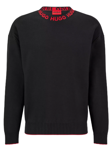 Džemper BOSS Cotton Sweater Crna | 50474813