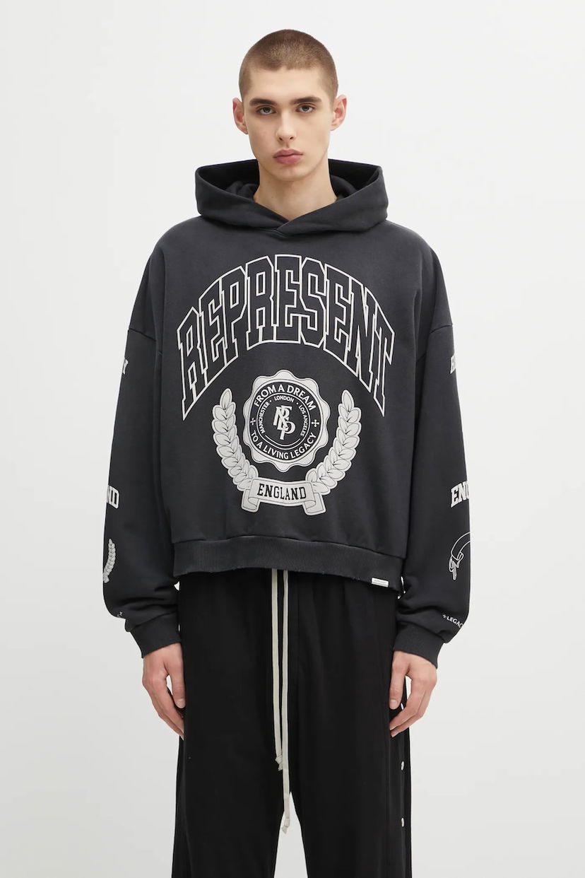 Dukserice Represent Clo Represent Legacy Crest Hoodie Crna | MLM100372