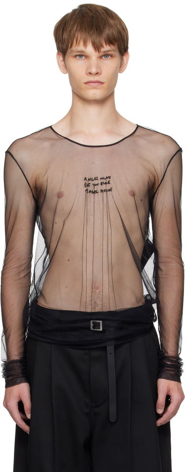 Majica kratkih rukava Ann Demeulemeester Ann Demeulemeester 'Angel Divine' Sheer Long Sleeve T-Shirt Crna | B0013163-FA585-099, 0