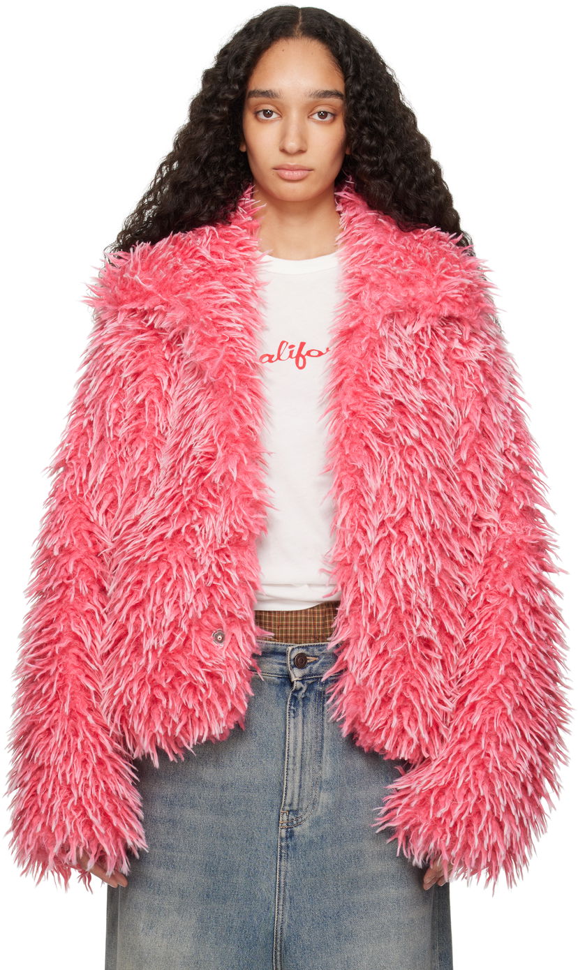 Jakna ERL ERL Varsity Faux-Fur Jacket Ružičasta | ERL10J001