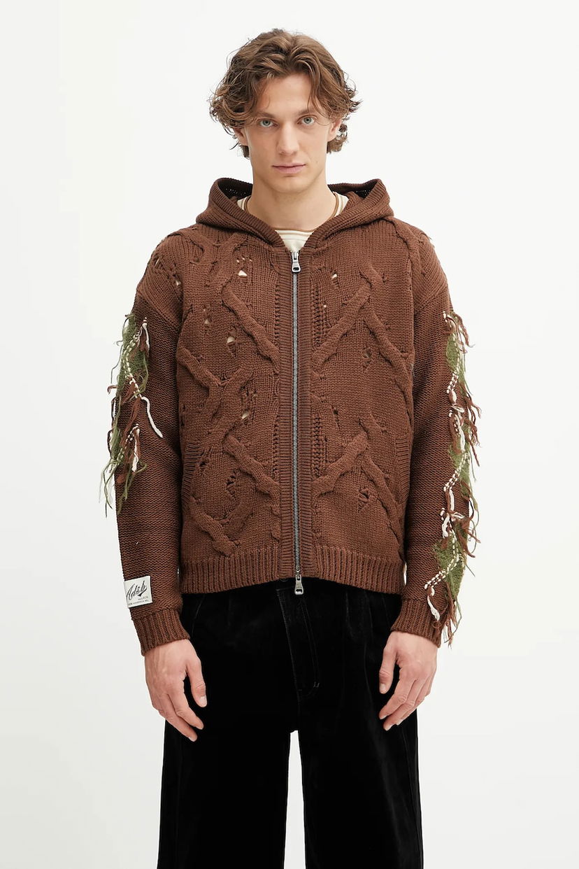 Džemper Andersson Bell Andersson Bell Argyle Fisherman Hooded Zip-Up Cardigan Smeđa | atb1347u